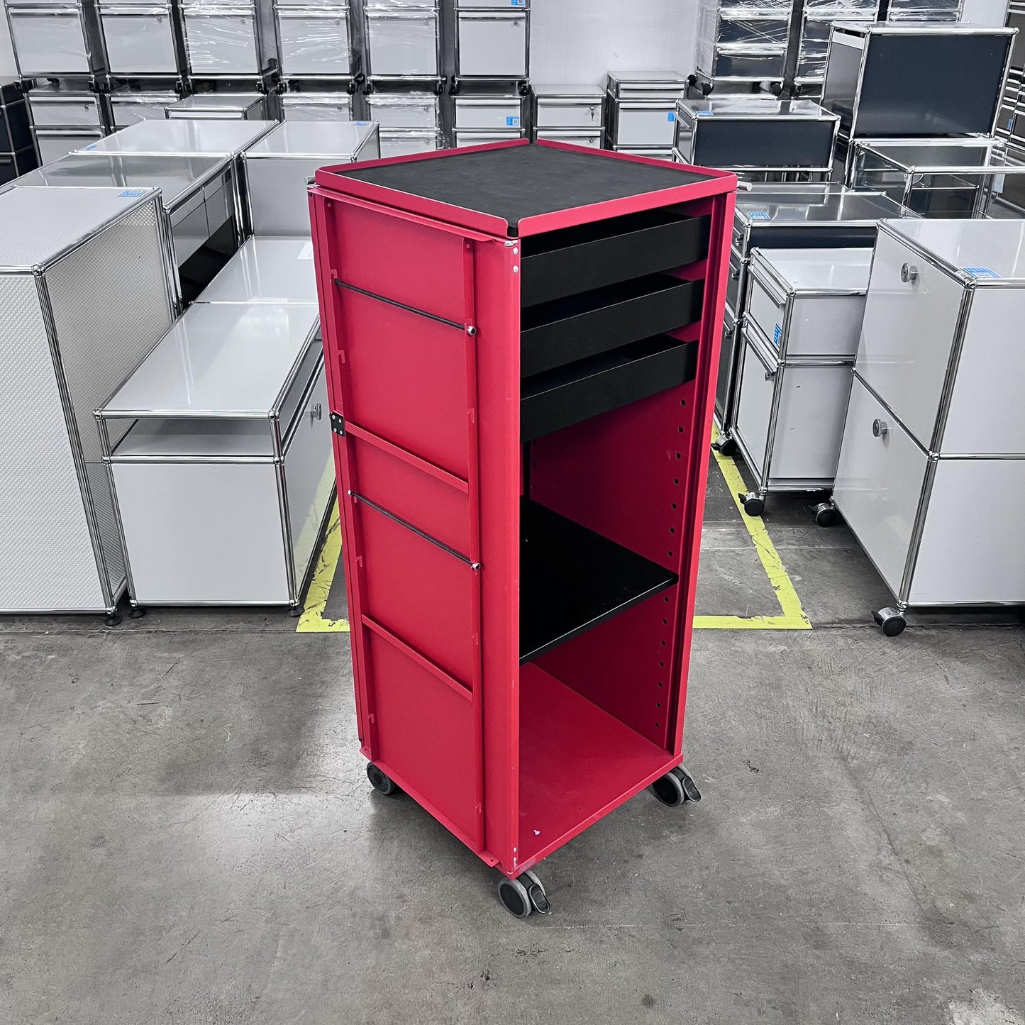Bigla myBox Trolley, rot, 3 Schubladen, 1 Tablar