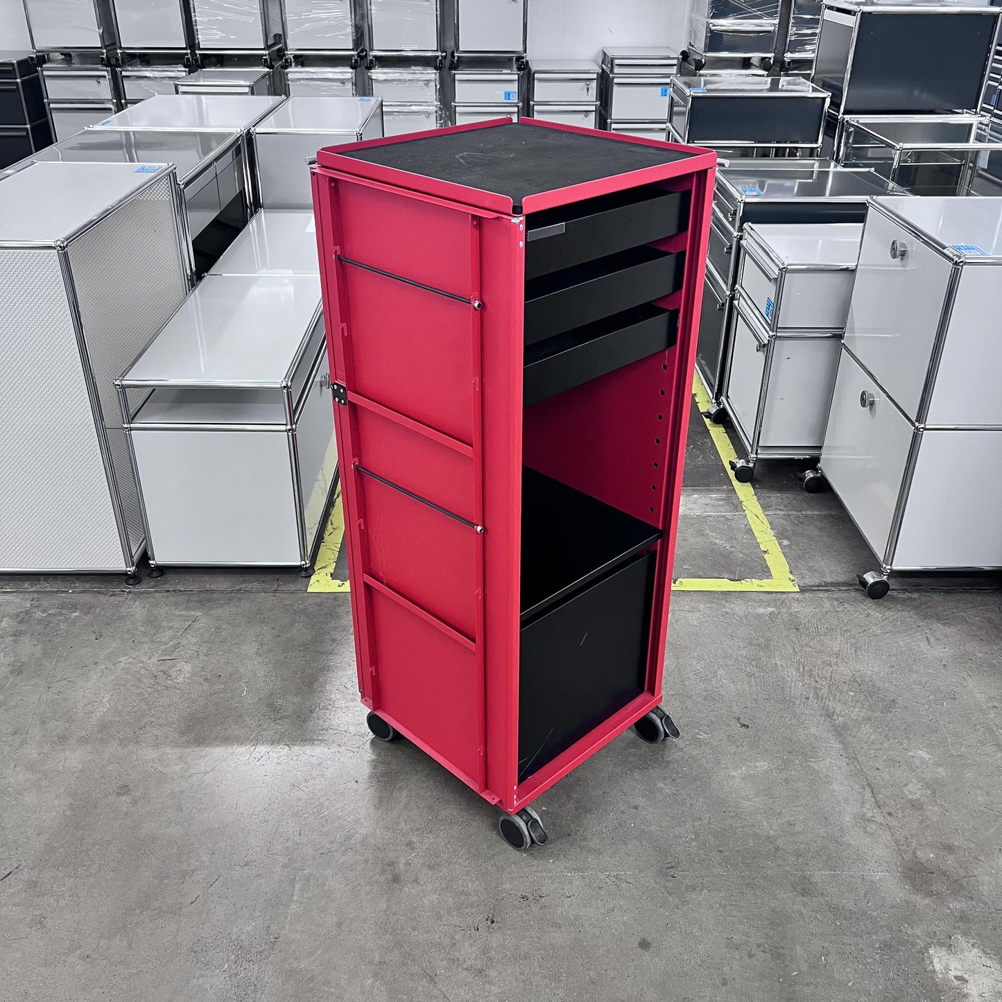 Bigla myBox Trolley, rot, 4 Schubladen, 1 Tablar