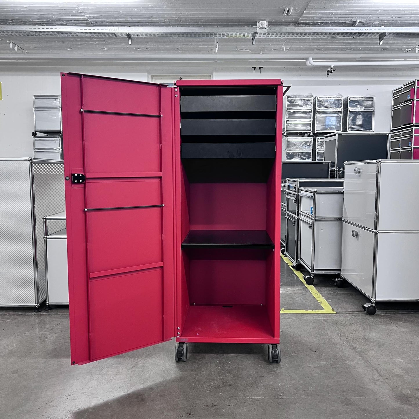 Bigla myBox Trolley, rot, 3 Schubladen, 1 Tablar