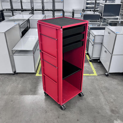 Bigla myBox Trolley, rot, 3 Schubladen, 1 Tablar