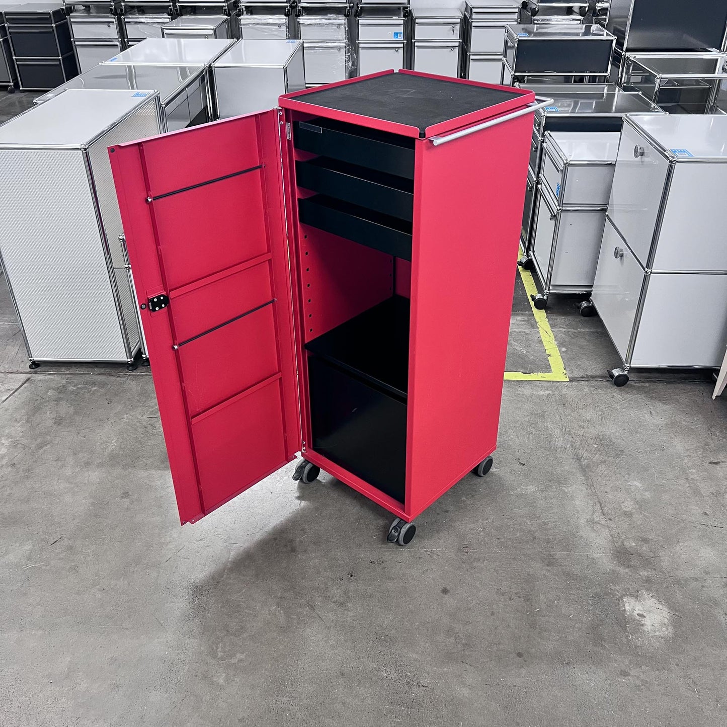 Bigla myBox Trolley, rot, 4 Schubladen, 1 Tablar