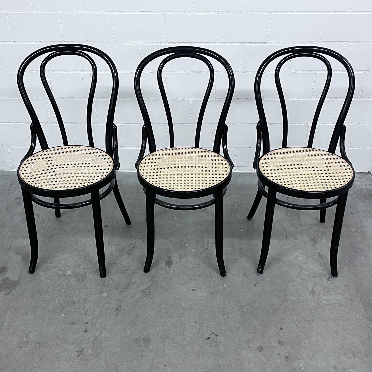 3 Bistrostühle, Schwarz