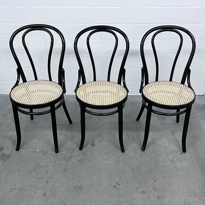 3 Bistrostühle, Schwarz