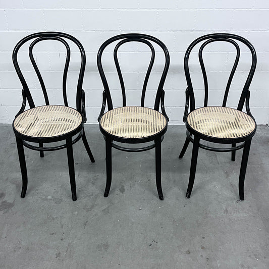 3 Bistrostühle, Schwarz