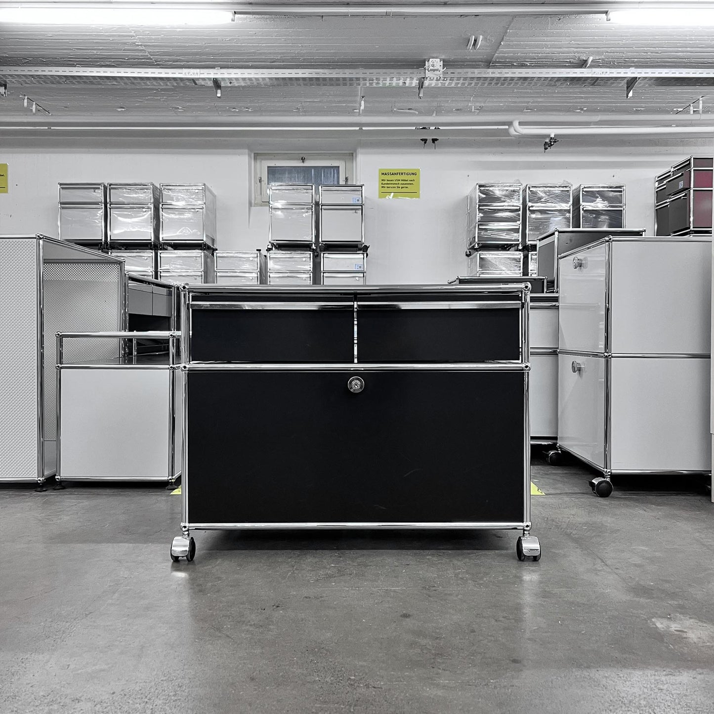 USM Organisationsmöbel, Graphitschwarz, 2 A6 Schubladen, Q3