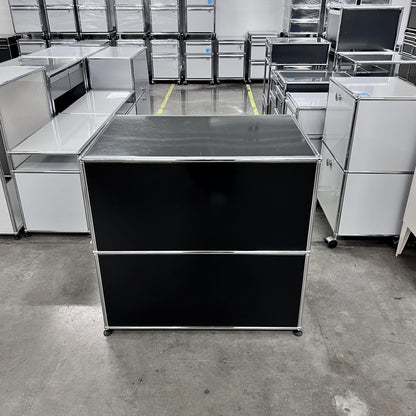 USM Organisationsmöbel, Graphitschwarz, Ausziehtüre, Schubladen, Q3