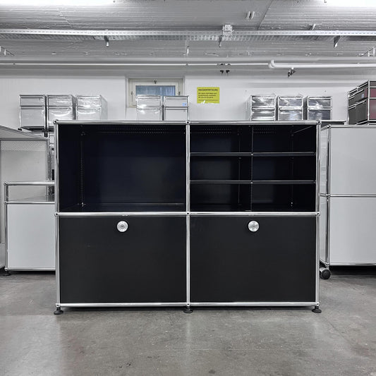 USM Regal mit Postfächer, Graphitschwarz, Q1