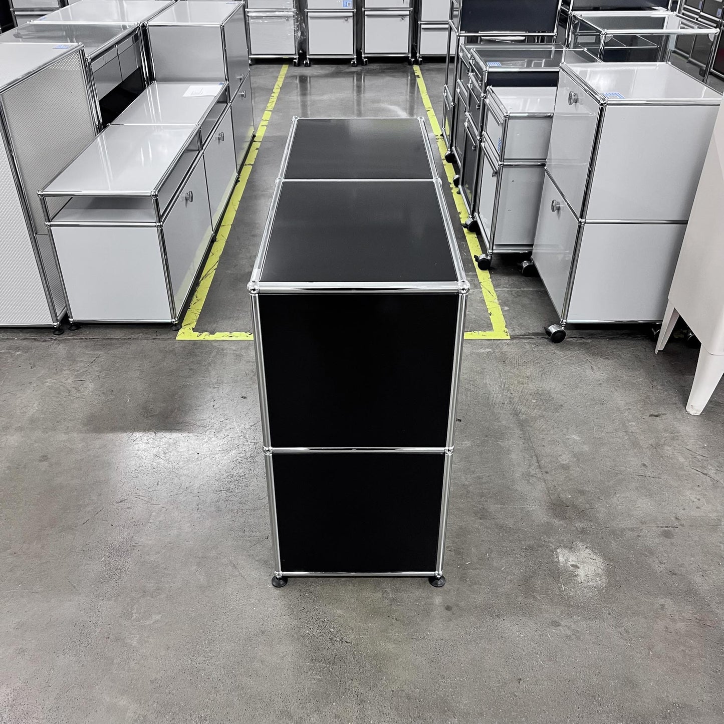 USM Regal mit Postfächer, Graphitschwarz, Q1