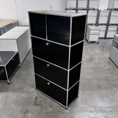 USM Regal, Graphitschwarz, 3 Klapptüren, Q1