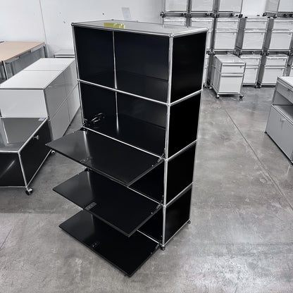 USM Regal, Graphitschwarz, 3 Klapptüren, Q1