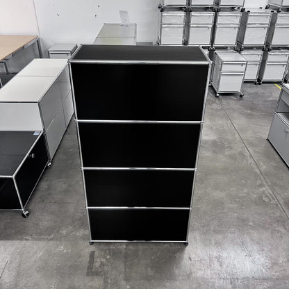 USM Regal, Graphitschwarz, 3 Klapptüren, Q1