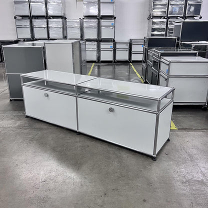 USM Regal, Lichtgrau, Klapptüren, Q1