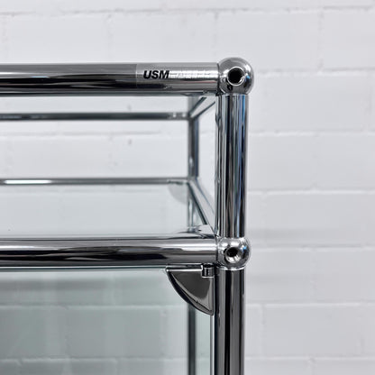 USM Regal mit Vitrine und Glasablage, Graphitschwarz