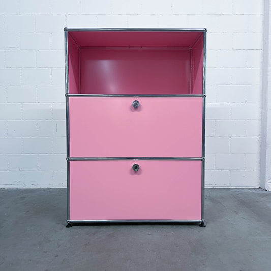 USM Regal, Rosa mit Klapptüre und Ausziehtüre, neuwertig