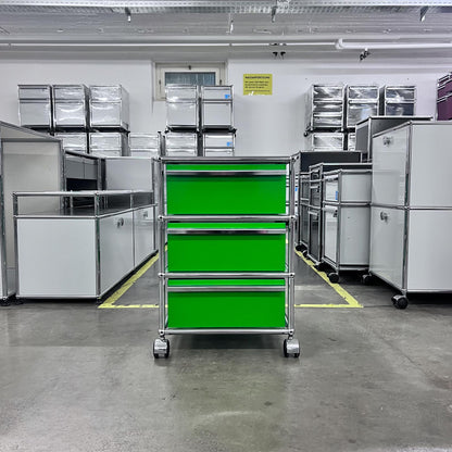 USM Rollkorpus, Grün, 3 A6 Schubladen, Q1