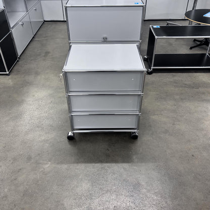 USM Rollkorpus, Mattsilber, 3 A6 Schubladen