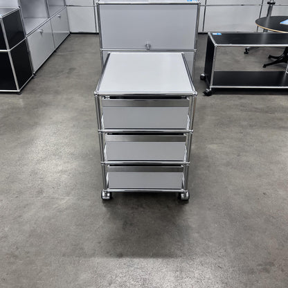 USM Rollkorpus, Mattsilber, 3 A6 Schubladen