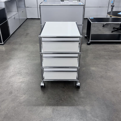 USM Rollkorpus, Reinweiss, 3 A6 Schubladen, Q1