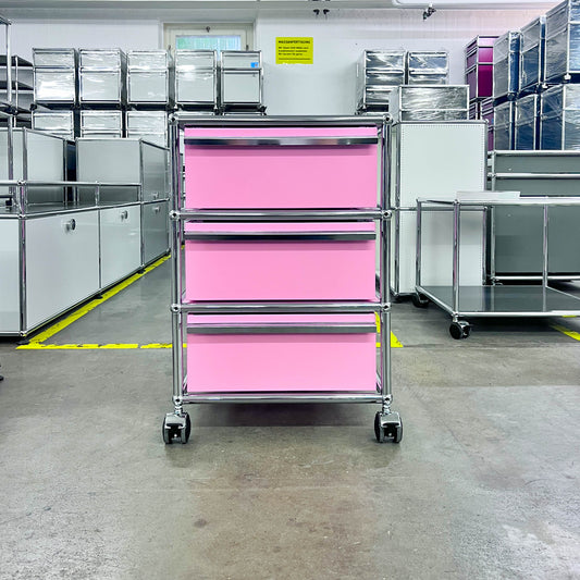 USM Rollkorpus, Rosa, 3 A6 Schubladen, neuwertig