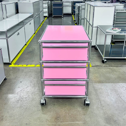 USM Rollkorpus, Rosa, 3 A6 Schubladen, neuwertig