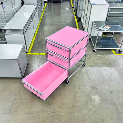 USM Rollkorpus, Rosa, 3 A6 Schubladen, neuwertig