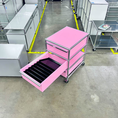 USM Rollkorpus, Rosa, 3 A6 Schubladen, neuwertig