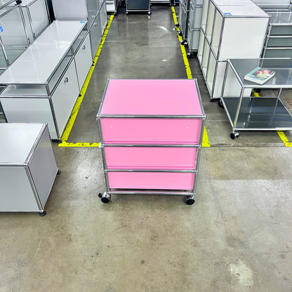 USM Rollkorpus, Rosa, 3 A6 Schubladen, neuwertig