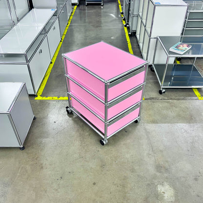 USM Rollkorpus, Rosa, 3 A6 Schubladen, neuwertig