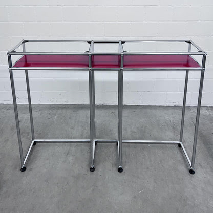 USM Sideboard Konsole, Rubinrot, Glas