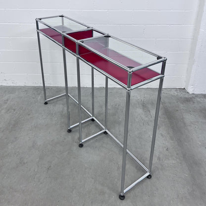 USM Sideboard Konsole, Rubinrot, Glas